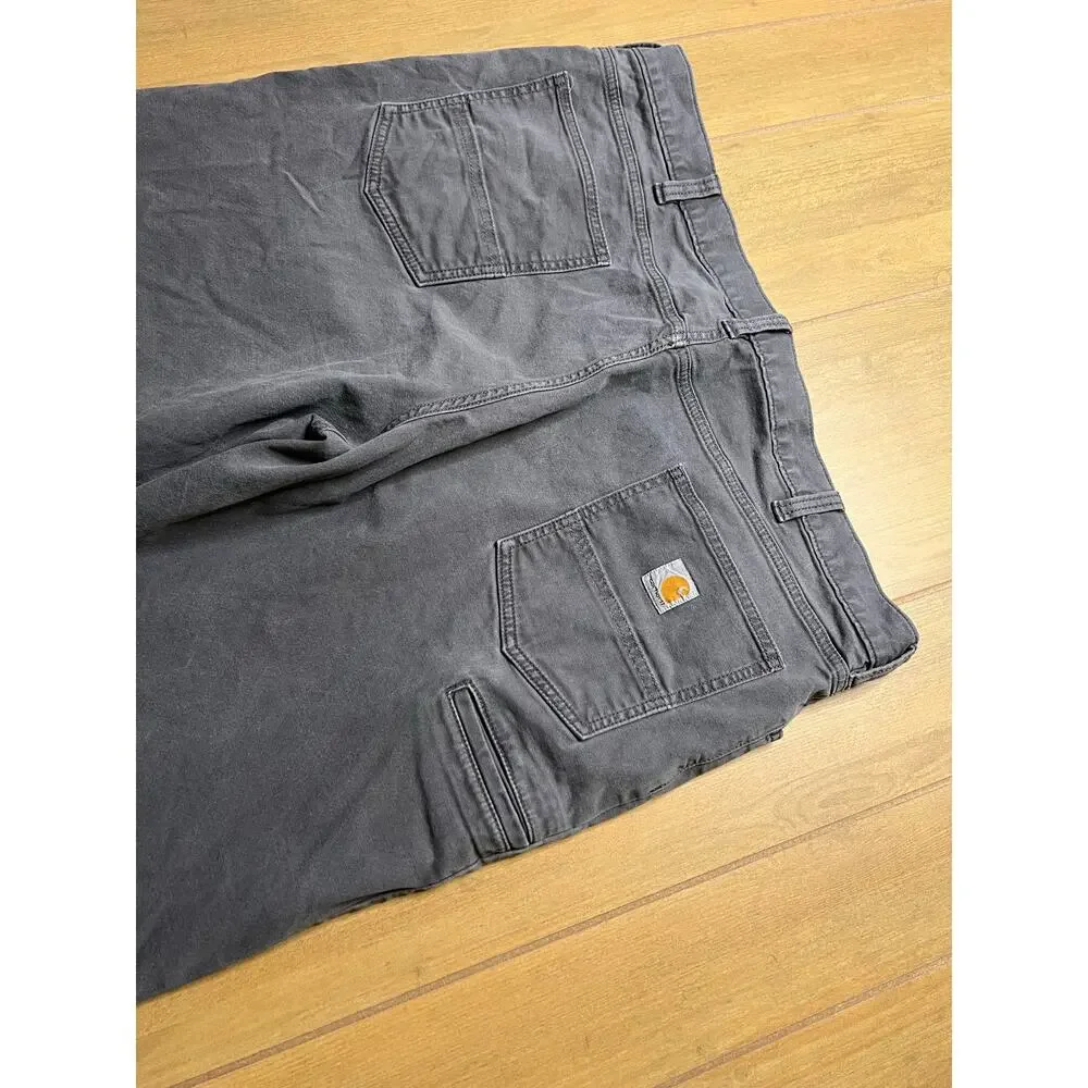 Carhartt Relaxed Fit Pants Mens 44x32 Gray Workwear Cotton Stretch‎